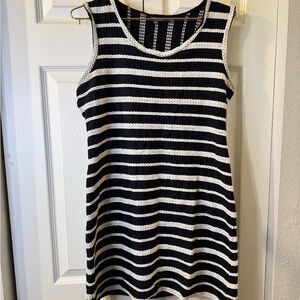 Max‎ Edition Black and White Striped Knit Tank Dress